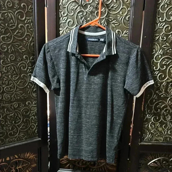 Calvin Klein Other - Calvin Klein Boys Charcoal Polo Shirt Size Medium